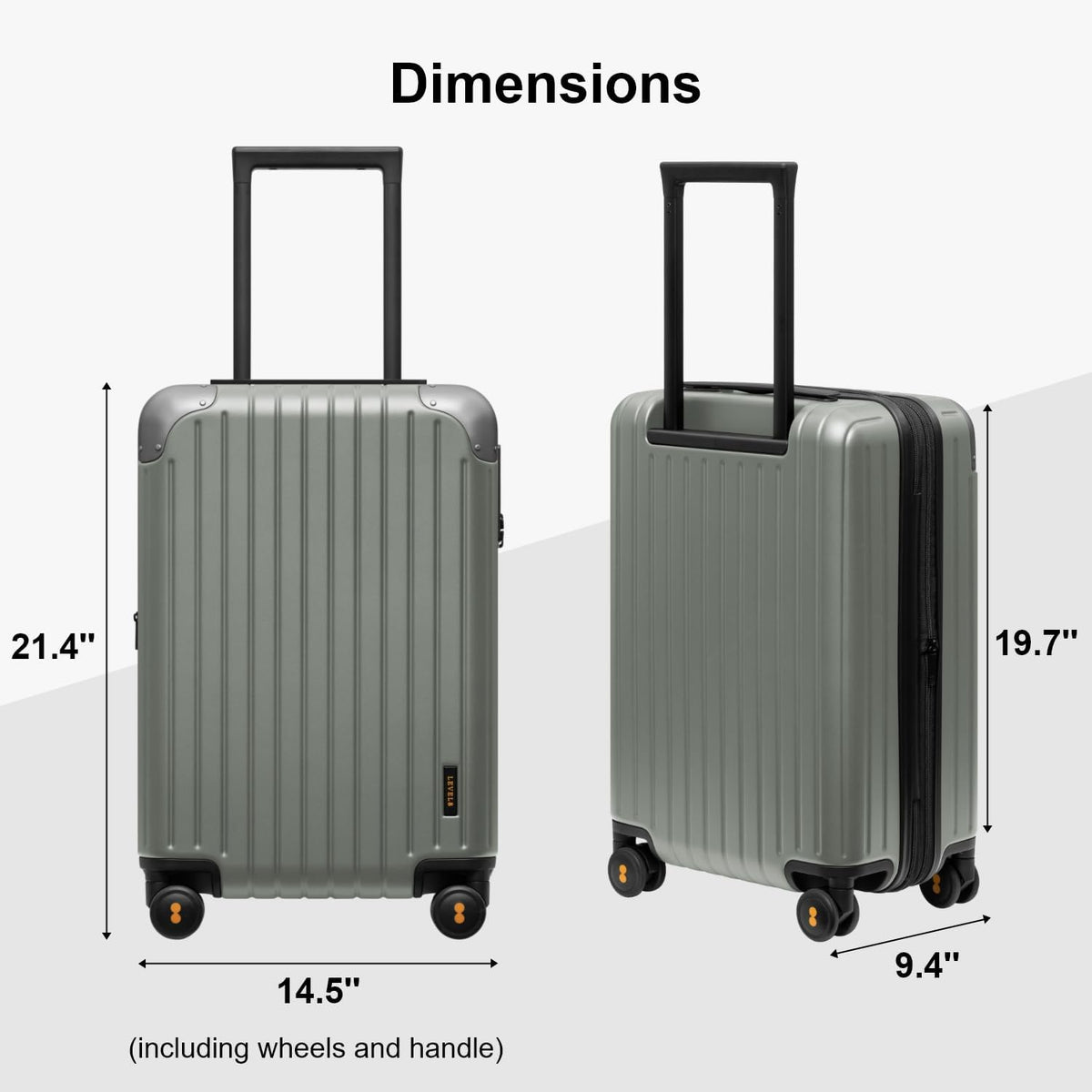 Carry on Luggage Airline Approved, Hardshell Suitcases with Spinner Wheels, PC Expandable Luggage, 20 Inch, Black