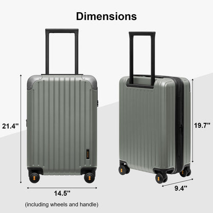 Carry on Luggage Airline Approved, Hardshell Suitcases with Spinner Wheels, PC Expandable Luggage, 20 Inch, Black
