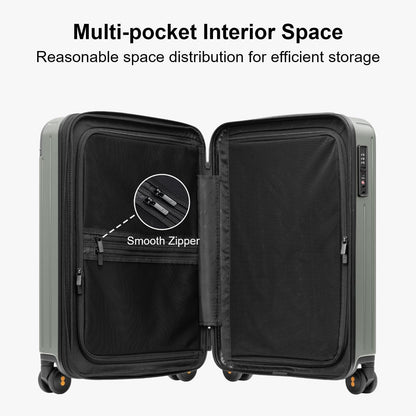 Carry on Luggage Airline Approved, Hardshell Suitcases with Spinner Wheels, PC Expandable Luggage, 20 Inch, Black