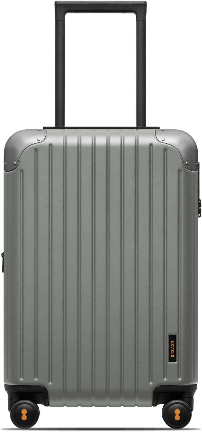 Carry on Luggage Airline Approved, Hardshell Suitcases with Spinner Wheels, PC Expandable Luggage, 20 Inch, Black