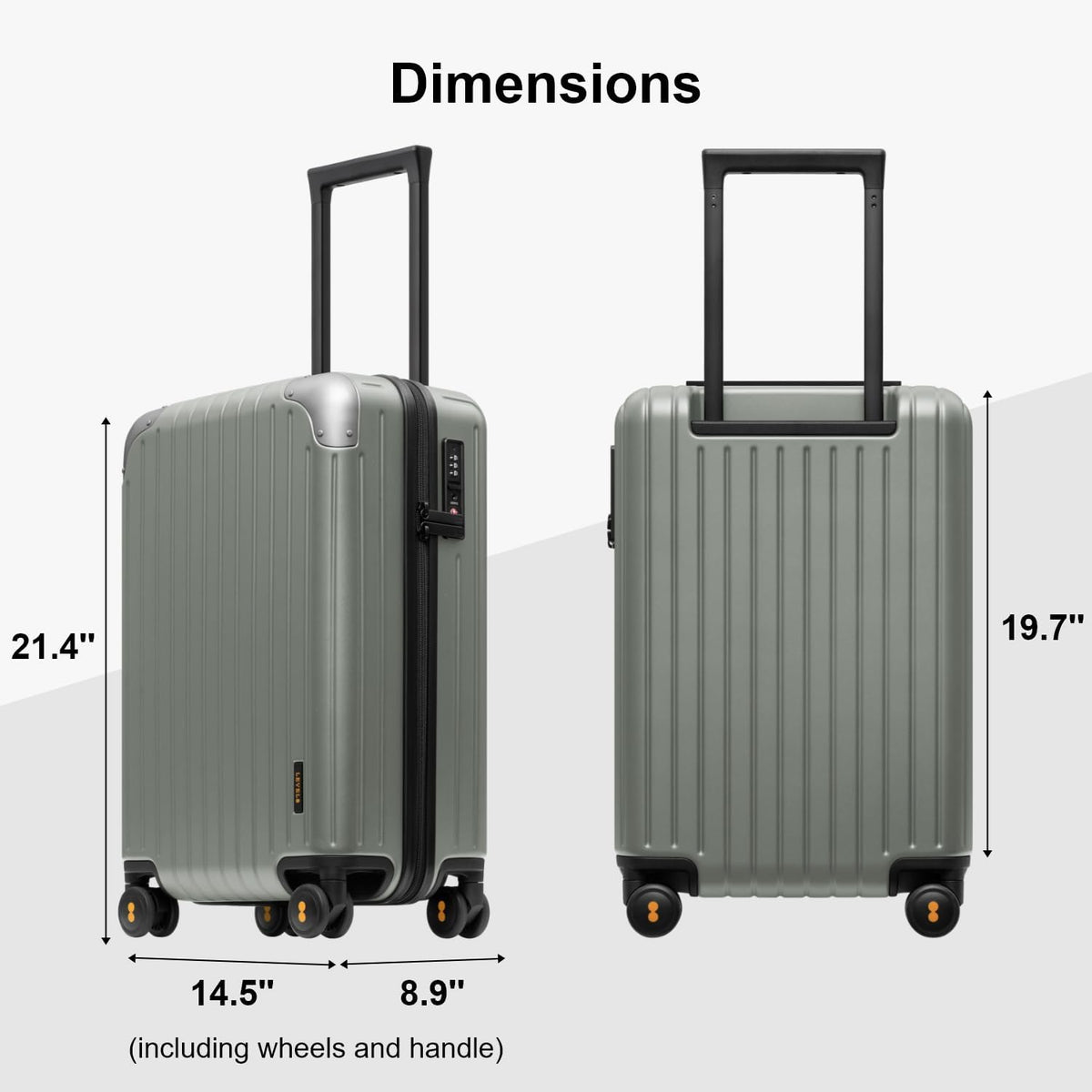 Carry on Luggage Airline Approved, Hardshell Suitcases with Spinner Wheels, PC Expandable Luggage, 20 Inch, Black
