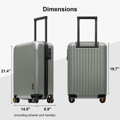 Carry on Luggage Airline Approved, Hardshell Suitcases with Spinner Wheels, PC Expandable Luggage, 20 Inch, Black