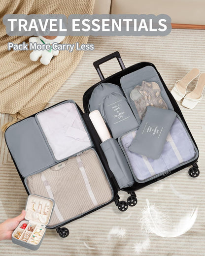 Packing Cubes 11 Set, Suitcase Organizers, Luggage Organizer Bags, Packing Cubes for Travel, with Toiletry Bag, Travel Essentials,Pink