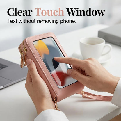 Women's Touch Screen Mobile Phone Messenger Bag, 2026 New Mini Phone Crossbody Bag with RFID Blocking Leather