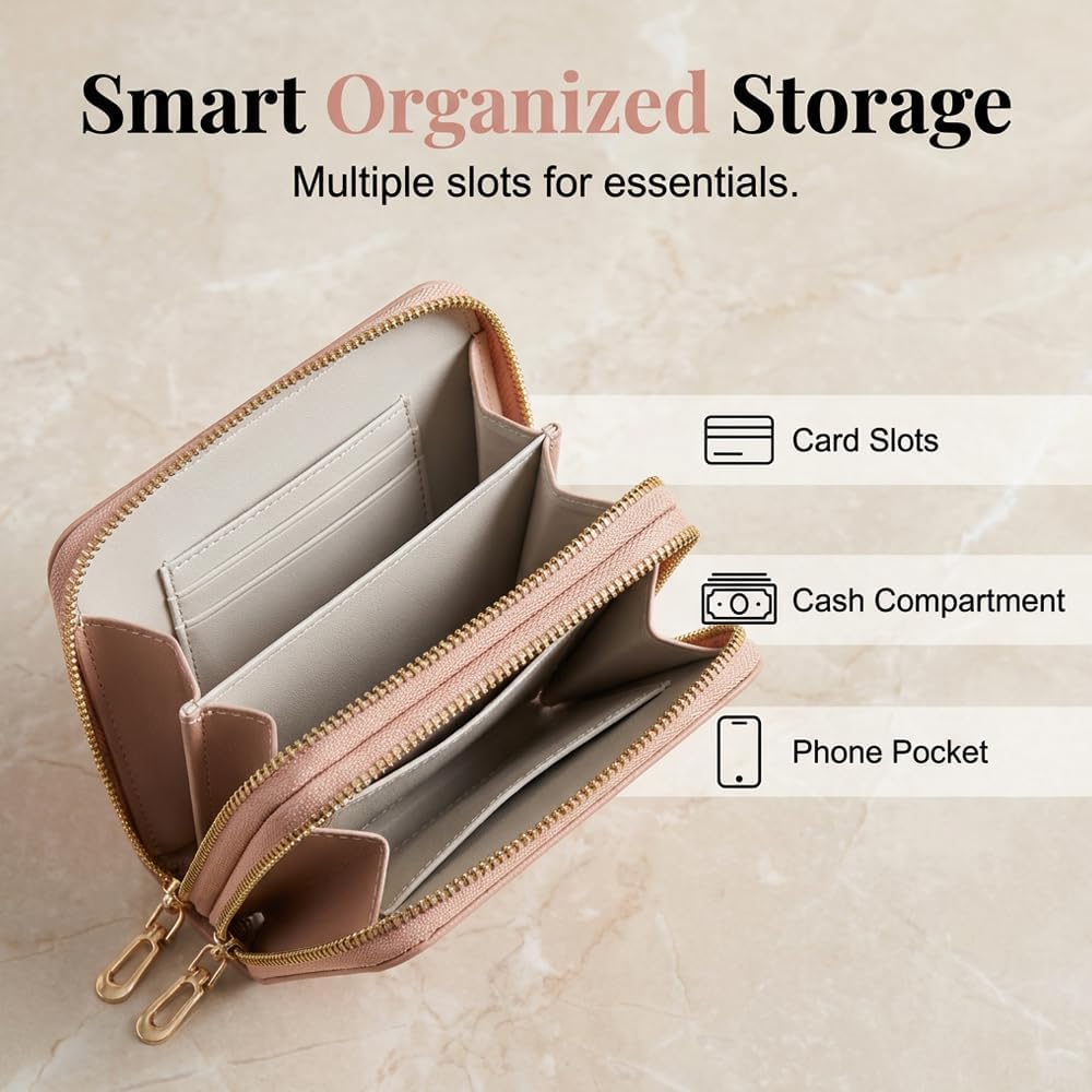 Women's Touch Screen Mobile Phone Messenger Bag, 2026 New Mini Phone Crossbody Bag with RFID Blocking Leather
