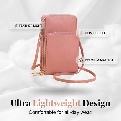 Women's Touch Screen Mobile Phone Messenger Bag, 2026 New Mini Phone Crossbody Bag with RFID Blocking Leather