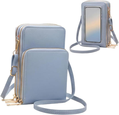 Women's Touch Screen Mobile Phone Messenger Bag, 2026 New Mini Phone Crossbody Bag with RFID Blocking Leather