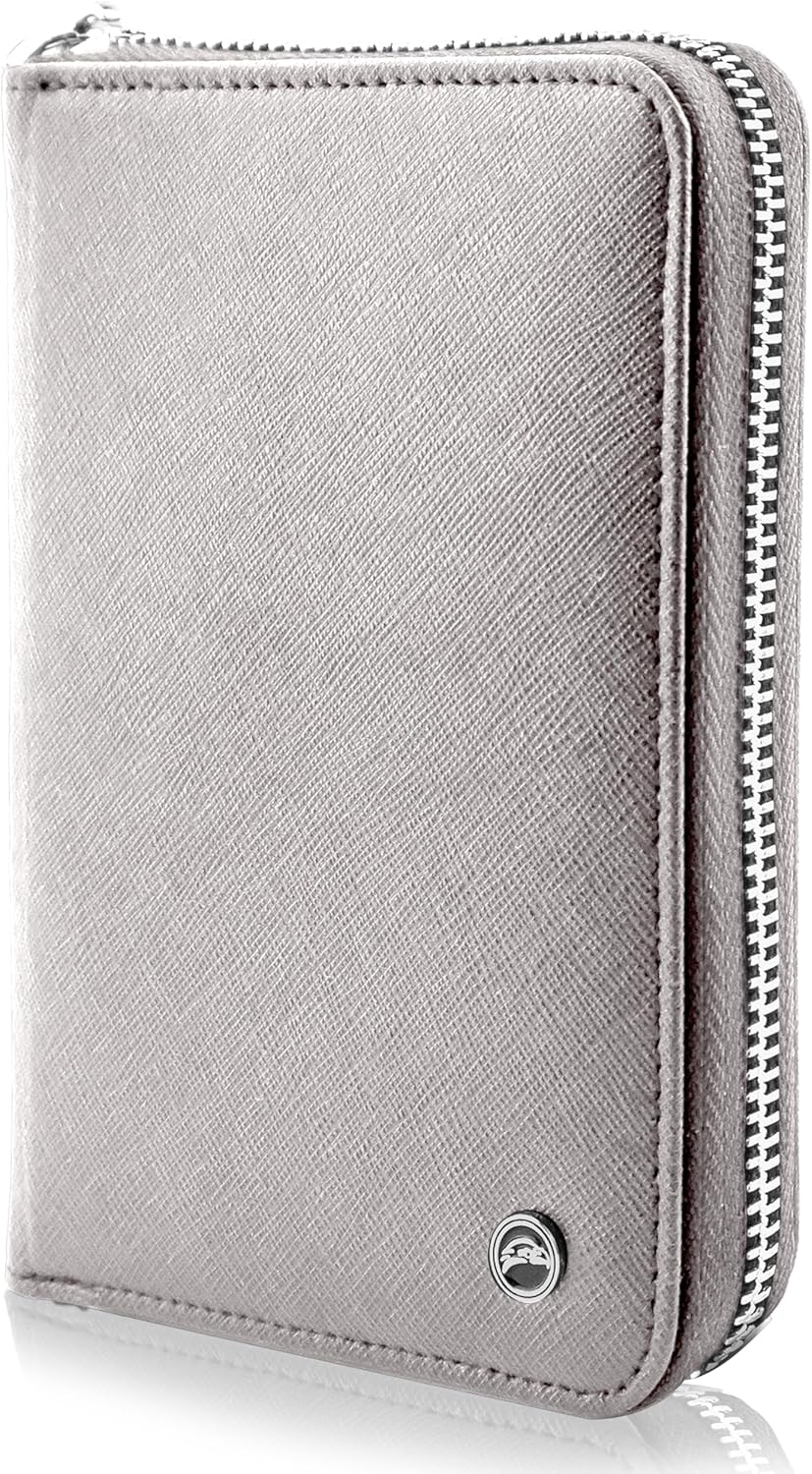 RFID Travel Wallet Passport Holder w/Zipper - Organizer Bag for Travel Documents – Safety Essentials Cover for Men Women