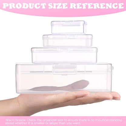 Bead Organizers and Storage, 56 Pcs Small Plastic Containers with Lids and 3-Tier Stackable Storage Box, Mini Clear Organizers for Jewelry Toys Craft Storage (4 Sizes)