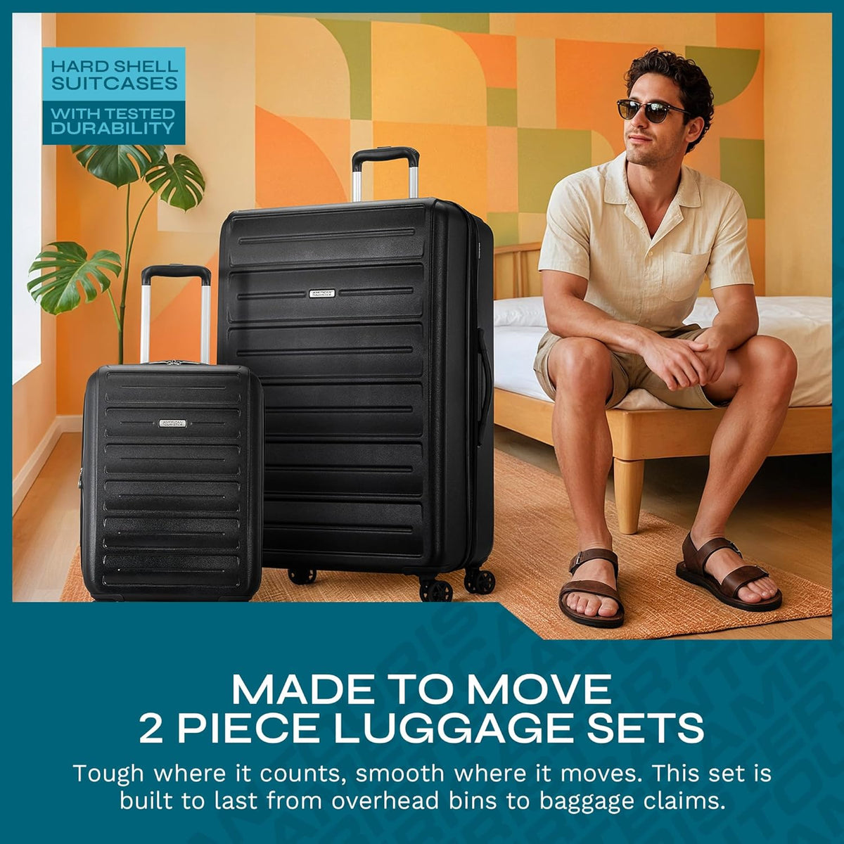 Westridge Hardside Luggage Set with Spinner Wheels, Holly Red, Carry-On