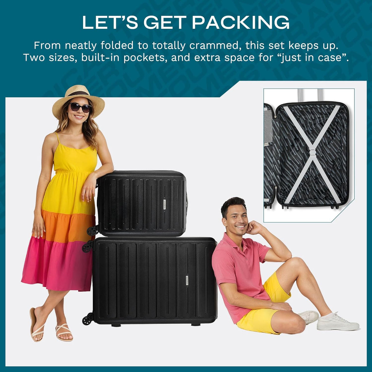 Westridge Hardside Luggage Set with Spinner Wheels, Holly Red, Carry-On