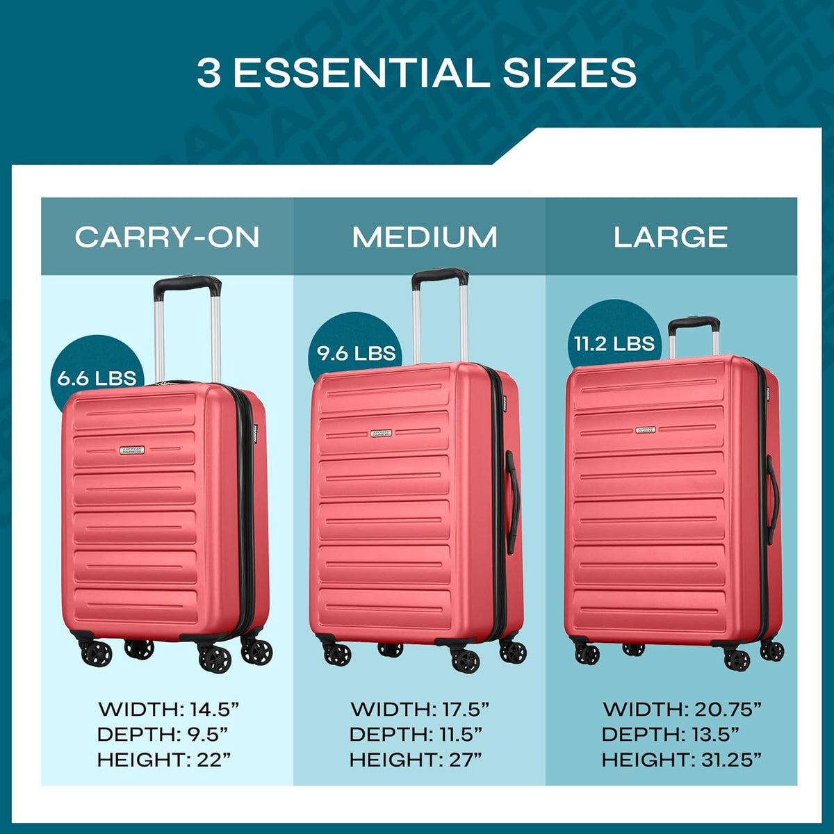 Westridge Hardside Luggage Set with Spinner Wheels, Holly Red, Carry-On
