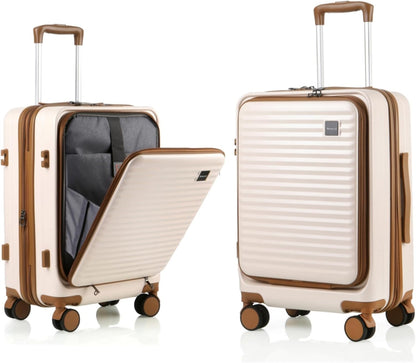 20 Inch Carry On Luggage, Hard shell Suitcases with Wheels | Airline Approved, Lightweight Polycarbonate, Expandable, 4 Spinner Wheels, TSA Lock, Suitcase with laptop Compartment