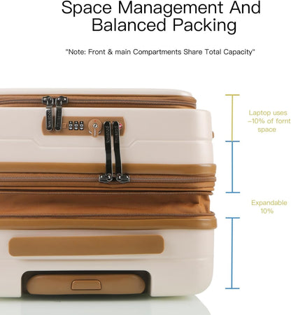 20 Inch Carry On Luggage, Hard shell Suitcases with Wheels | Airline Approved, Lightweight Polycarbonate, Expandable, 4 Spinner Wheels, TSA Lock, Suitcase with laptop Compartment