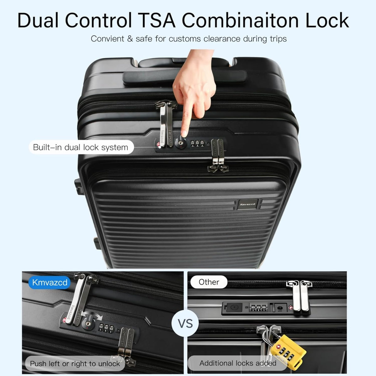 20 Inch Carry On Luggage, Hard shell Suitcases with Wheels | Airline Approved, Lightweight Polycarbonate, Expandable, 4 Spinner Wheels, TSA Lock, Suitcase with laptop Compartment