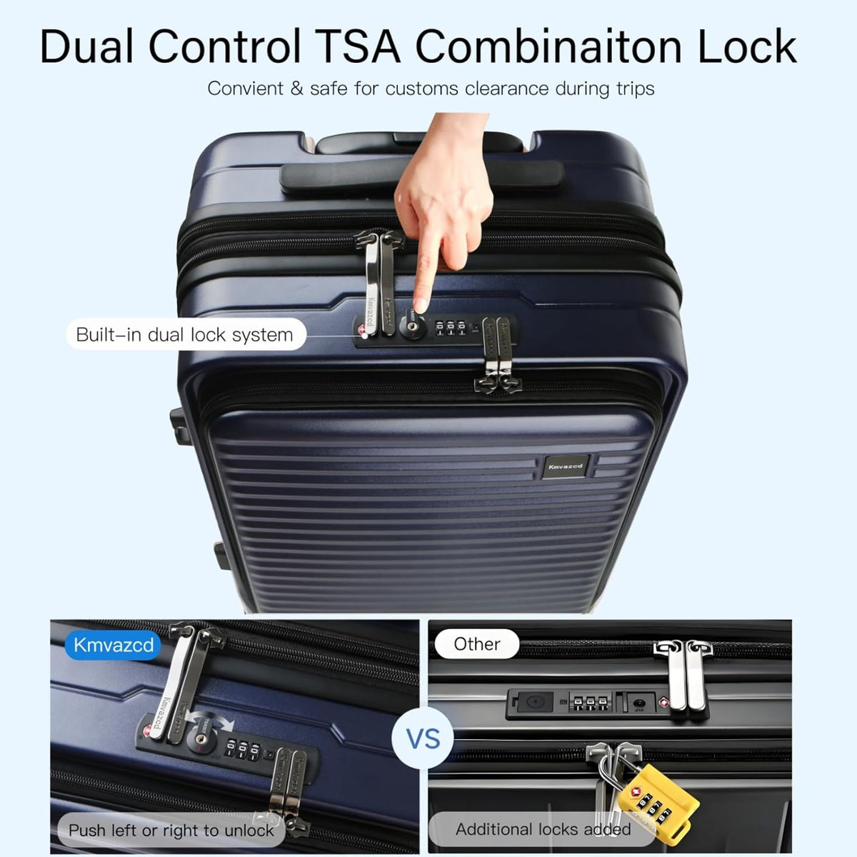 20 Inch Carry On Luggage, Hard shell Suitcases with Wheels | Airline Approved, Lightweight Polycarbonate, Expandable, 4 Spinner Wheels, TSA Lock, Suitcase with laptop Compartment