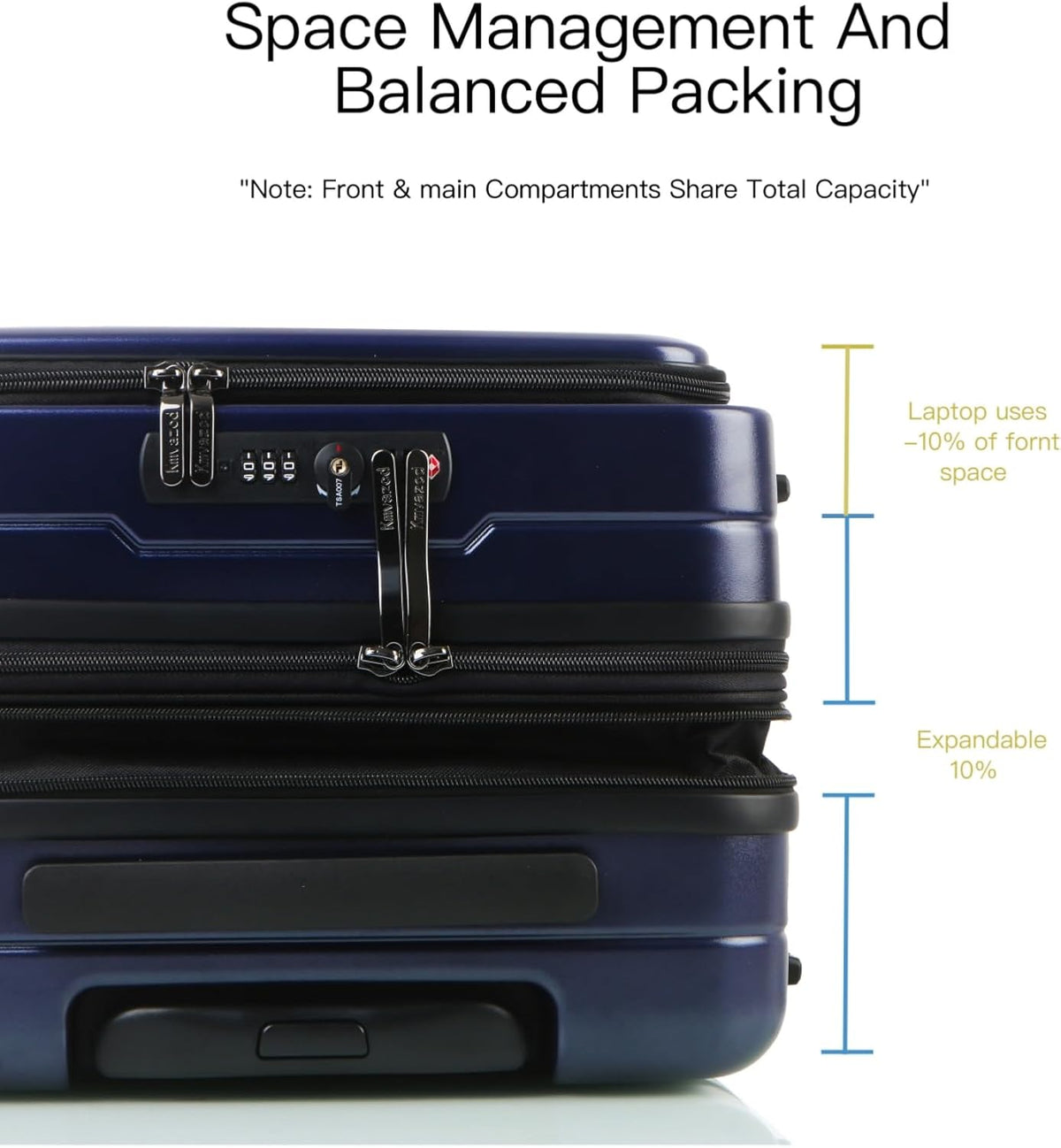 20 Inch Carry On Luggage, Hard shell Suitcases with Wheels | Airline Approved, Lightweight Polycarbonate, Expandable, 4 Spinner Wheels, TSA Lock, Suitcase with laptop Compartment