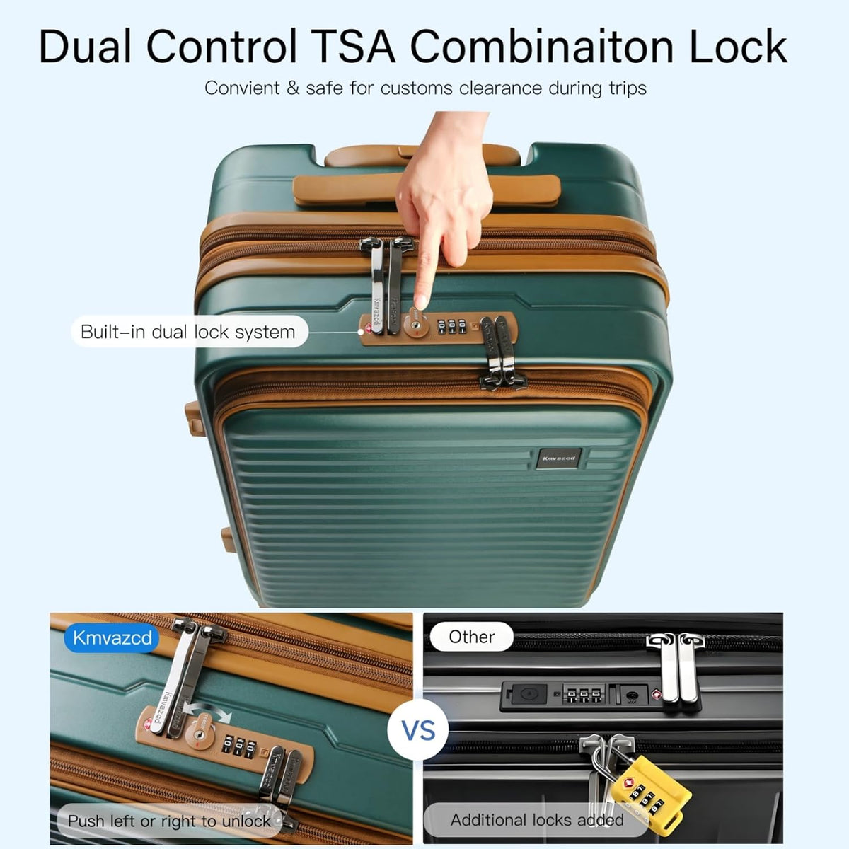 20 Inch Carry On Luggage, Hard shell Suitcases with Wheels | Airline Approved, Lightweight Polycarbonate, Expandable, 4 Spinner Wheels, TSA Lock, Suitcase with laptop Compartment