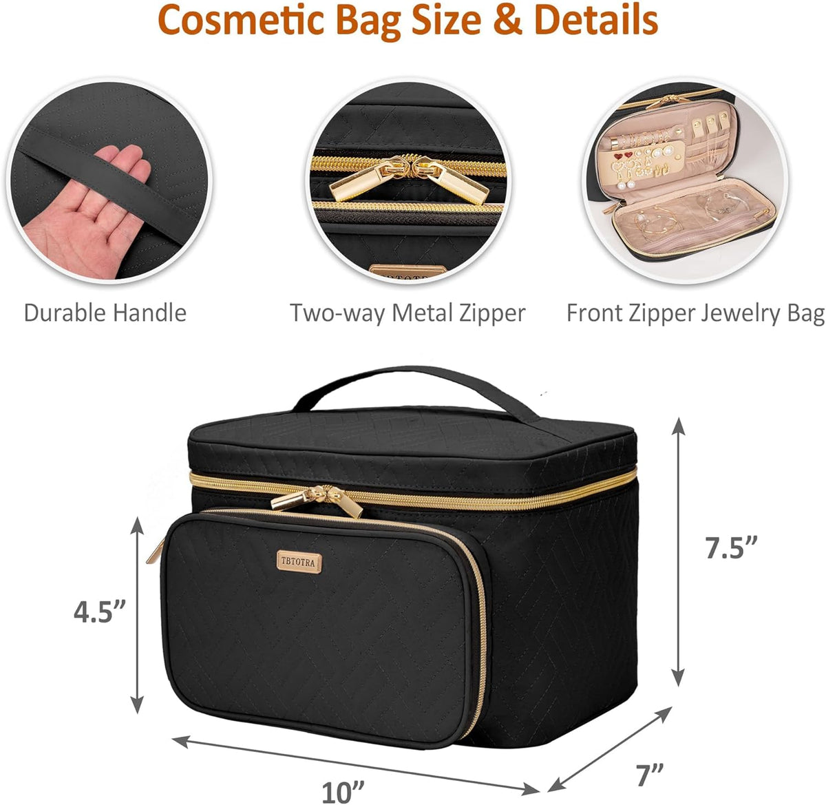 Travel Makeup Bag with Jewelry Organizer, Large Cosmetic Case, Waterproof Toiletry Bag for Cosmetics, Brushes, and Tools, Pink