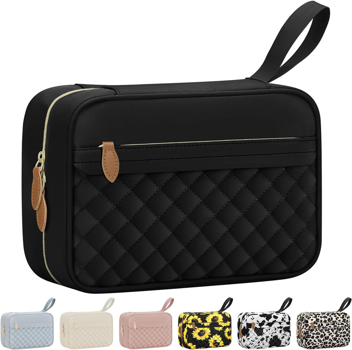 Travel Toiletry Bag for Women with Hanging Hook, Waterproof TSA Approved Cometic Toiletry Bag Organizers Leakproof Make up Bags for Women Blue