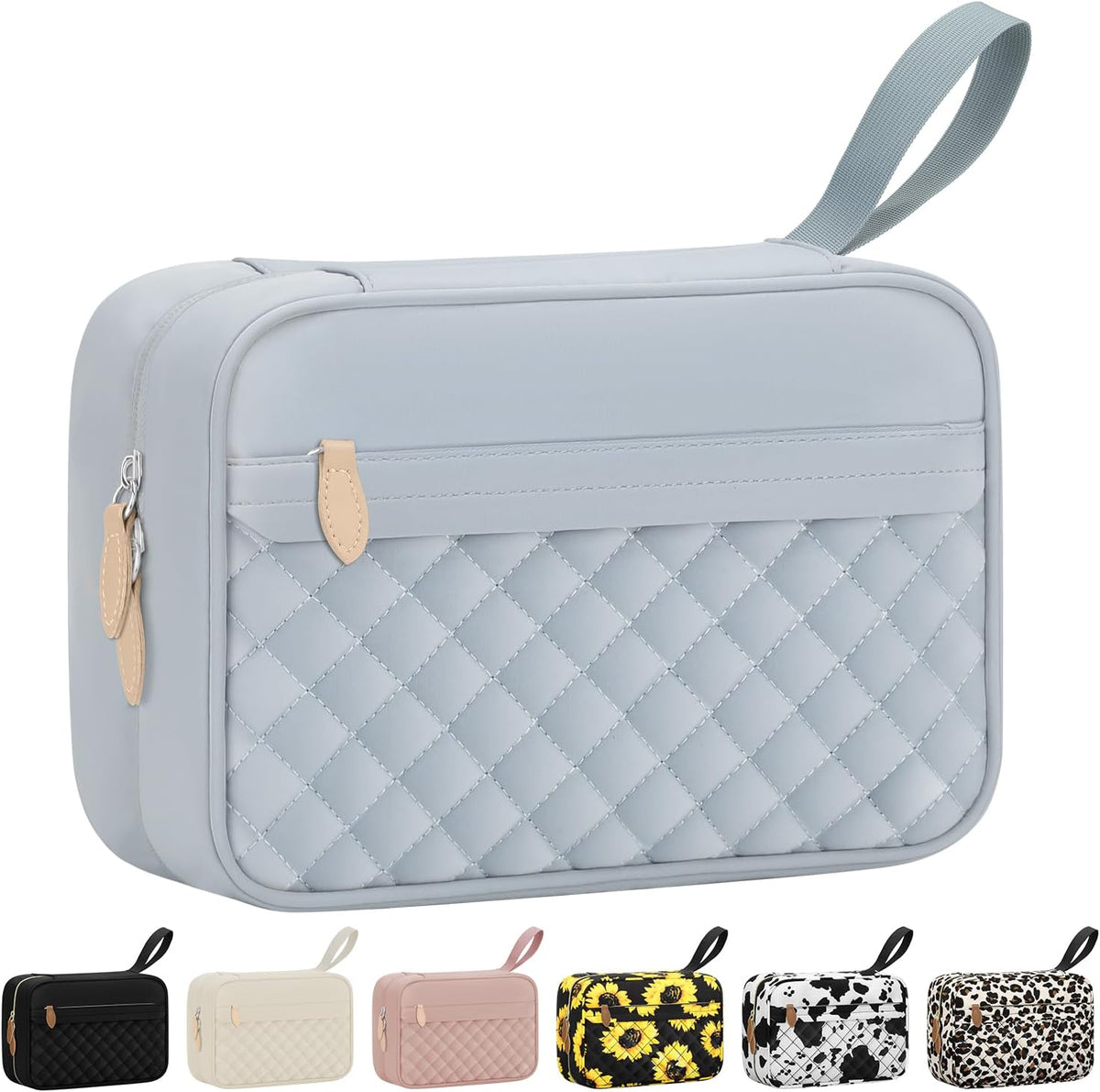 Travel Toiletry Bag for Women with Hanging Hook, Waterproof TSA Approved Cometic Toiletry Bag Organizers Leakproof Make up Bags for Women Blue