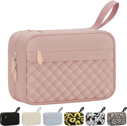 Travel Toiletry Bag for Women with Hanging Hook, Waterproof TSA Approved Cometic Toiletry Bag Organizers Leakproof Make up Bags for Women Blue
