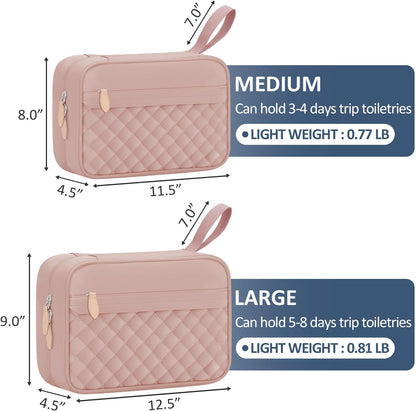 Travel Toiletry Bag for Women with Hanging Hook, Waterproof TSA Approved Cometic Toiletry Bag Organizers Leakproof Make up Bags for Women Blue