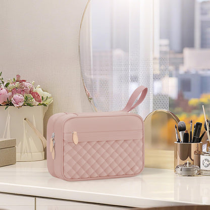 Travel Toiletry Bag for Women with Hanging Hook, Waterproof TSA Approved Cometic Toiletry Bag Organizers Leakproof Make up Bags for Women Blue