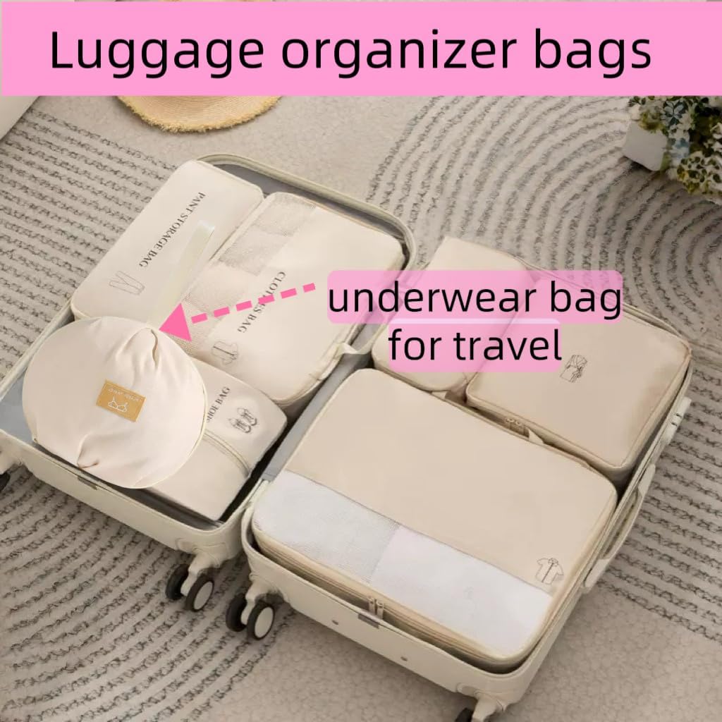 Travel Underwear Organizer Bag:Portable Luggage Organizer for women, Multi-Compartment Storage Bag for Clothes, Bras, and Accessories, Ideal for Suitcases and Carry-Ons