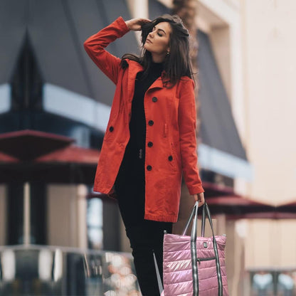 Women Tote Bag, Quilted Puffer Work Shoulder Bag with Laptop Compartment Trolley Sleeve, Large Puffy Travel Handbag