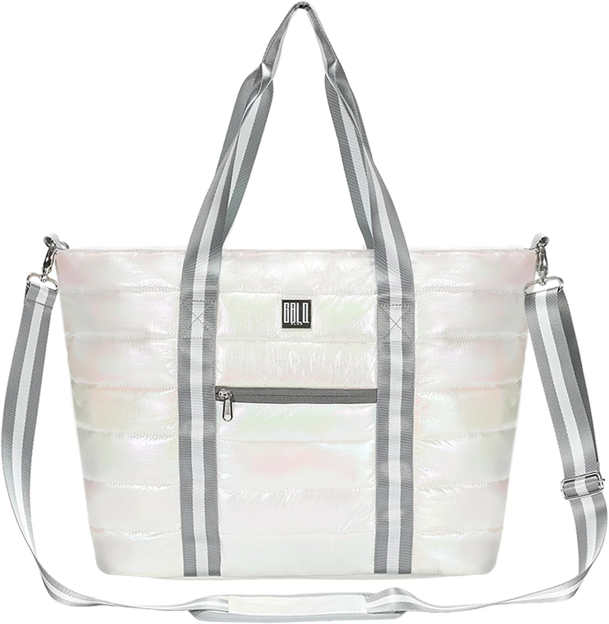 Women Tote Bag, Quilted Puffer Work Shoulder Bag with Laptop Compartment Trolley Sleeve, Large Puffy Travel Handbag