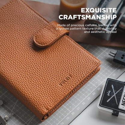 Leather Passport Travel Wallet for 2 Passports Pocket Slim Double Passport Holder RFID Blocking with ID Window for Women or Men