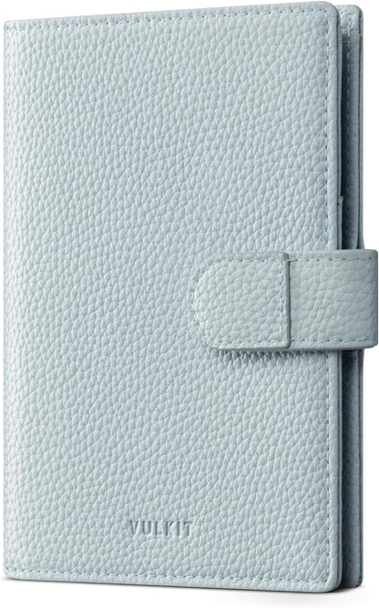 Leather Passport Travel Wallet for 2 Passports Pocket Slim Double Passport Holder RFID Blocking with ID Window for Women or Men