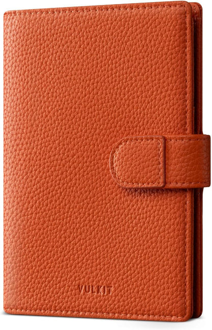 Leather Passport Travel Wallet for 2 Passports Pocket Slim Double Passport Holder RFID Blocking with ID Window for Women or Men