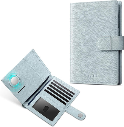 Leather Passport Travel Wallet for 2 Passports Pocket Slim Double Passport Holder RFID Blocking with ID Window for Women or Men