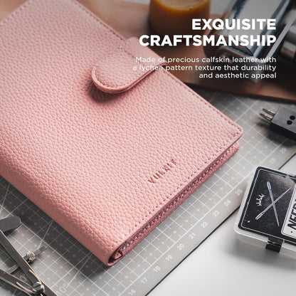 Leather Passport Travel Wallet for 2 Passports Pocket Slim Double Passport Holder RFID Blocking with ID Window for Women or Men
