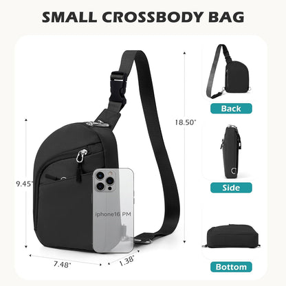 Anti Theft Crossbody Bags for Women Men, Small Sling Crossbody Bag Travel Purse Shoulder Wallet with RFID Blocking
