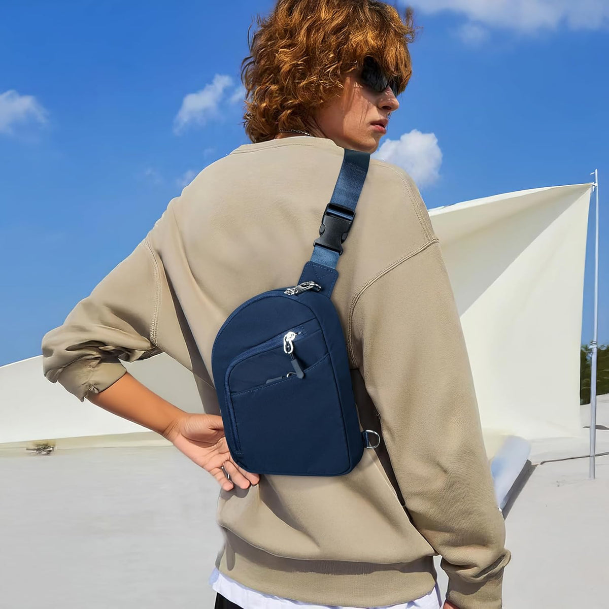 Anti Theft Crossbody Bags for Women Men, Small Sling Crossbody Bag Travel Purse Shoulder Wallet with RFID Blocking