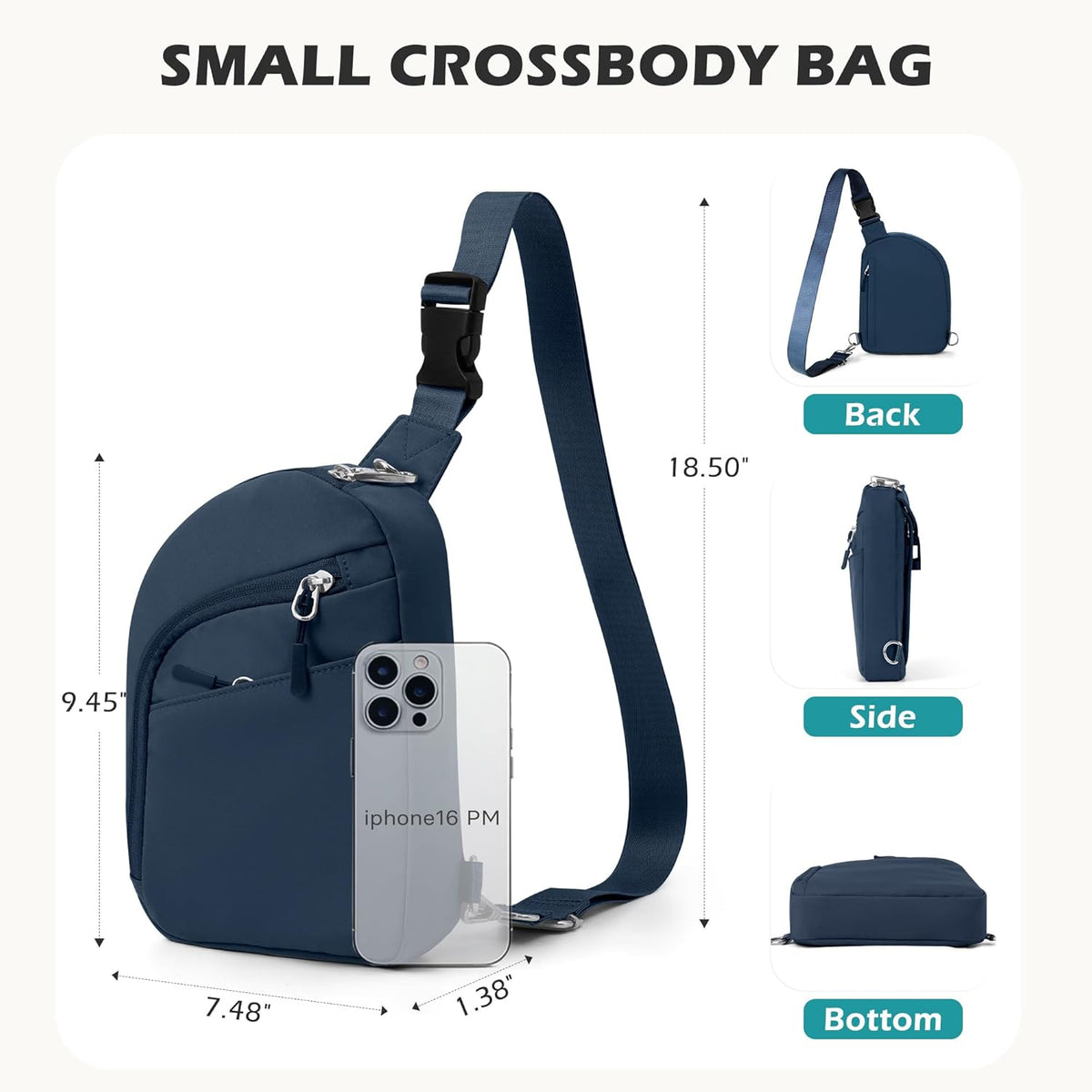 Anti Theft Crossbody Bags for Women Men, Small Sling Crossbody Bag Travel Purse Shoulder Wallet with RFID Blocking