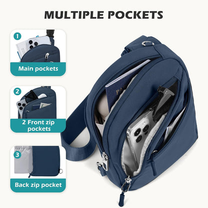 Anti Theft Crossbody Bags for Women Men, Small Sling Crossbody Bag Travel Purse Shoulder Wallet with RFID Blocking