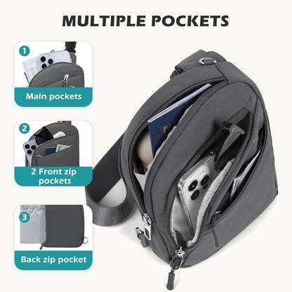 Anti Theft Crossbody Bags for Women Men, Small Sling Crossbody Bag Travel Purse Shoulder Wallet with RFID Blocking