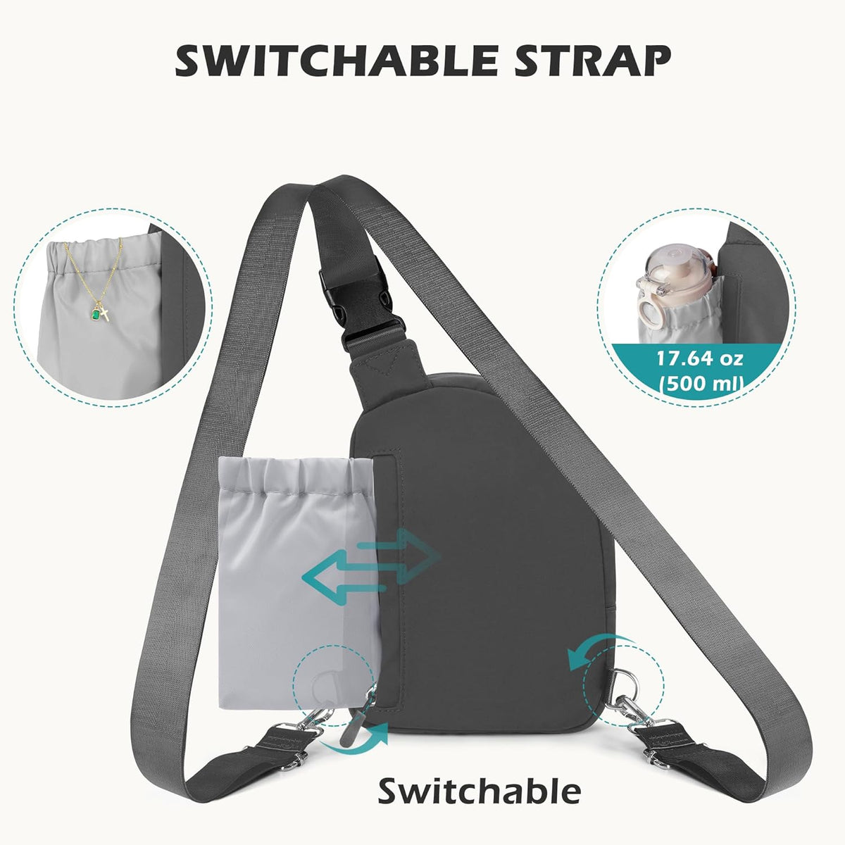 Anti Theft Crossbody Bags for Women Men, Small Sling Crossbody Bag Travel Purse Shoulder Wallet with RFID Blocking