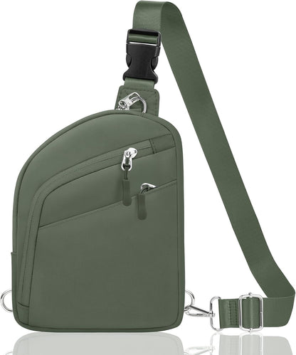 Anti Theft Crossbody Bags for Women Men, Small Sling Crossbody Bag Travel Purse Shoulder Wallet with RFID Blocking
