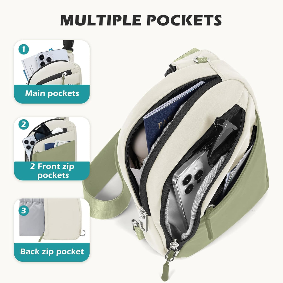 Anti Theft Crossbody Bags for Women Men, Small Sling Crossbody Bag Travel Purse Shoulder Wallet with RFID Blocking