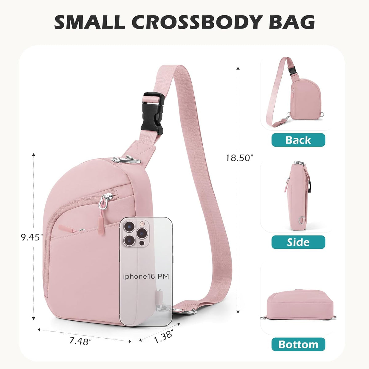 Anti Theft Crossbody Bags for Women Men, Small Sling Crossbody Bag Travel Purse Shoulder Wallet with RFID Blocking