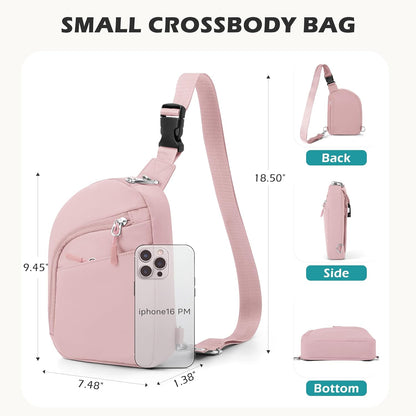 Anti Theft Crossbody Bags for Women Men, Small Sling Crossbody Bag Travel Purse Shoulder Wallet with RFID Blocking