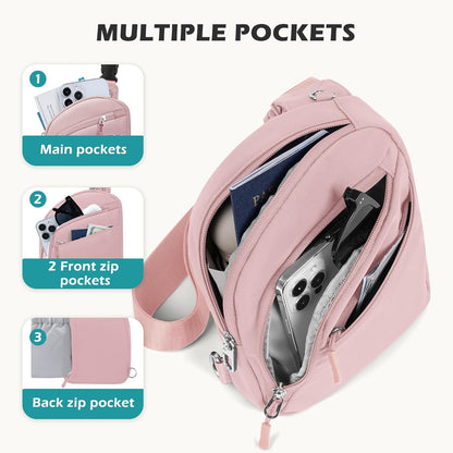 Anti Theft Crossbody Bags for Women Men, Small Sling Crossbody Bag Travel Purse Shoulder Wallet with RFID Blocking