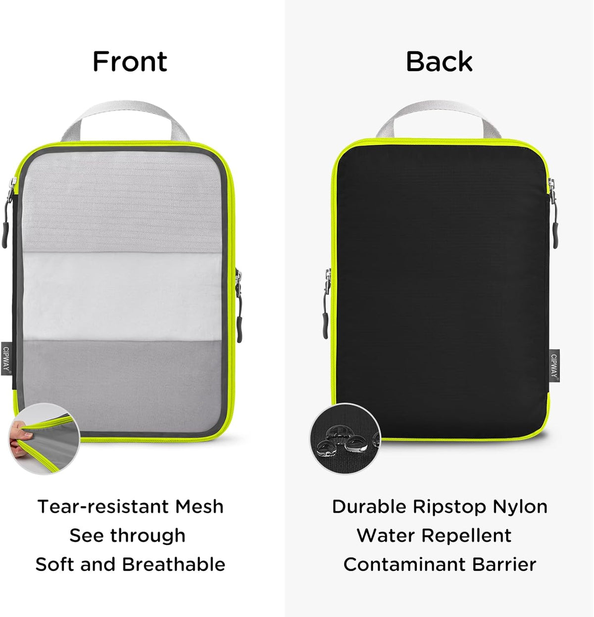 Compression Packing Cubes Mesh, Lightweight Luggage Organizer Bags with Laundry Bag, Toiletries Bag and Shoe Bag, Travel Essentials for Carry on Suitcase（,Black）