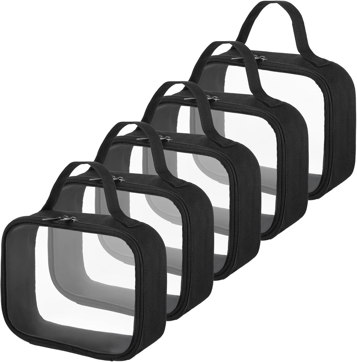 5 Pcs TSA Approved Toiletry Bag Clear Travel Bags With Handle Quart Waterproof Leak-Resistant PVC Makeup Bag Carry-On Airline Complian for Liquids Toiletries, Cosmetics, Gifts for Women and Men