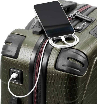 Maxporter II Polycarbonate Hardside Trunk with Spinner Wheels, Navy, 22-Inch Carry-on Luggage